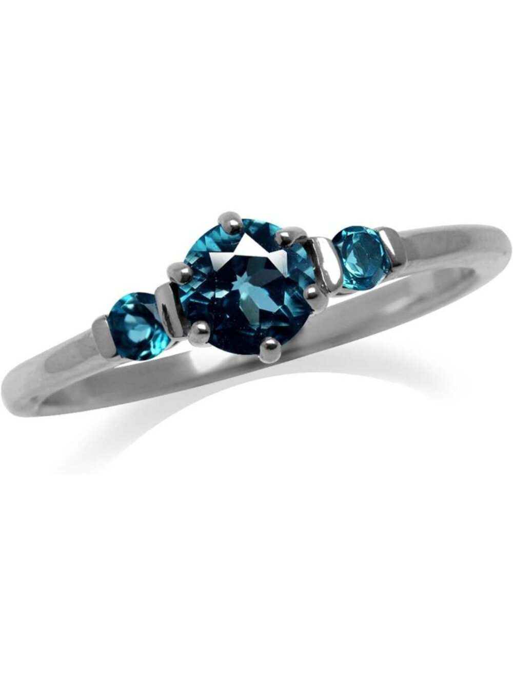 Petite 5MM Round Birthstone Promise Ring in White or Yellow Gold Plated 925
